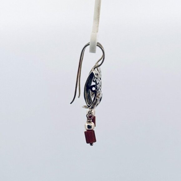 Vintage 925 Sterling Silver Swirl Dangle Earrings Artisan Estate Jewelry Pair US - Picture 2 of 10